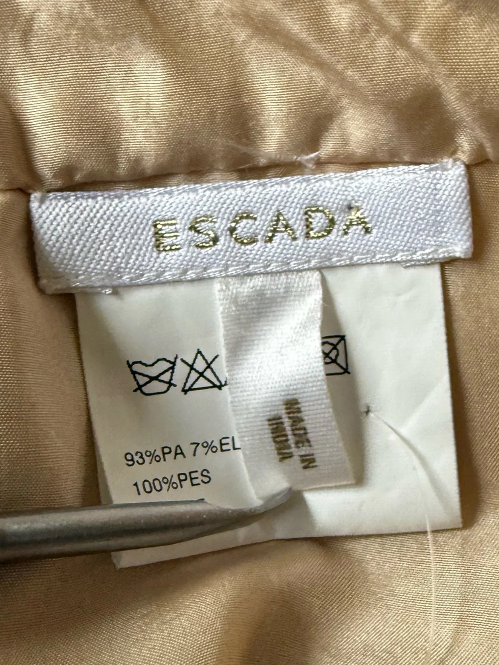 ESCADA Silk Mesh Overlay Tulle Embellished Skirt Size 36